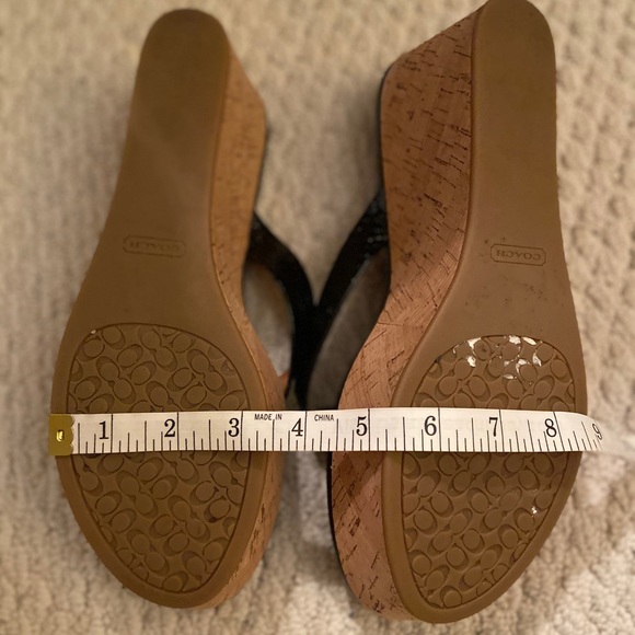 Coach Black Patent Leather Platform Sandals - Picture 4 of 7